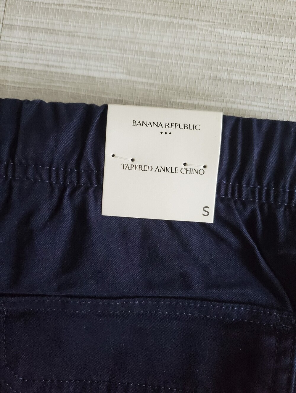 Banana Republic Mid Rise Tapered Chino Navy Blue Pants Size Small NWT Drawstring - Picture 6 of 7